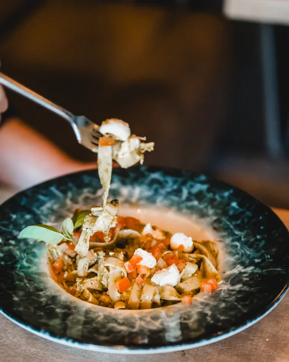 Finishing touches on a dish